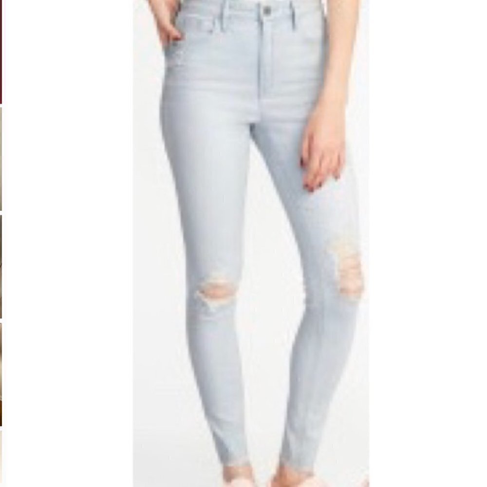Old Navy Women's Size 6 Rockstar Super Skinny High Rise Jean Light Maui Destroy
